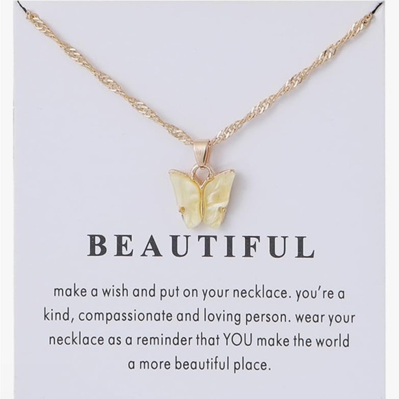 Butterfly Pendant Necklace NWT - Picture 11 of 12